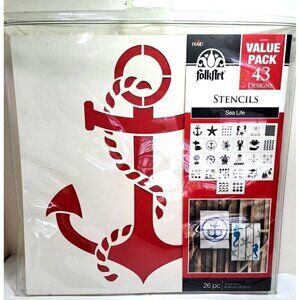 Folk Art Stencils Sea Life Value Pack 26 Pieces 43 Designs